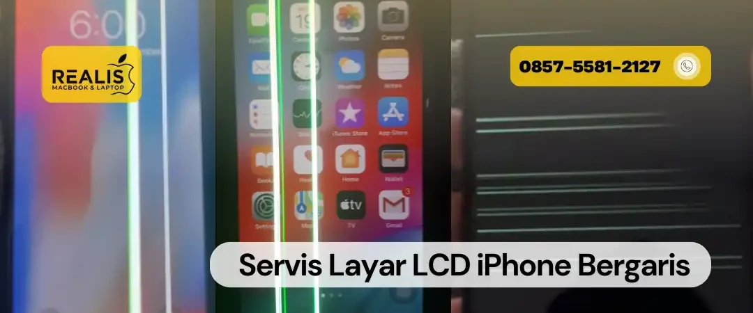 Servis Layar LCD iPhone Bergaris di Realis Malang