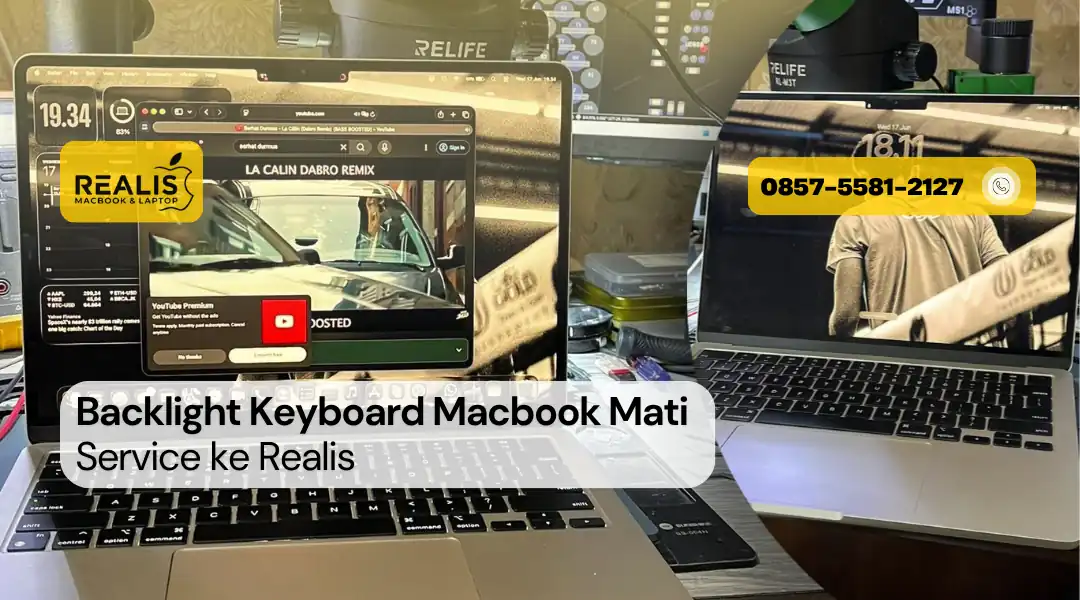 Backlight Keyboard Macbook Mati, Service Ke Realis