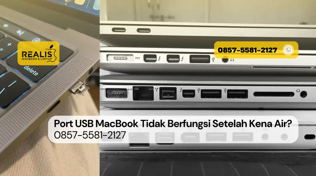 Port USB MacBook Tidak Berfungsi Setelah Kena Air? Service ke Realis MacBook