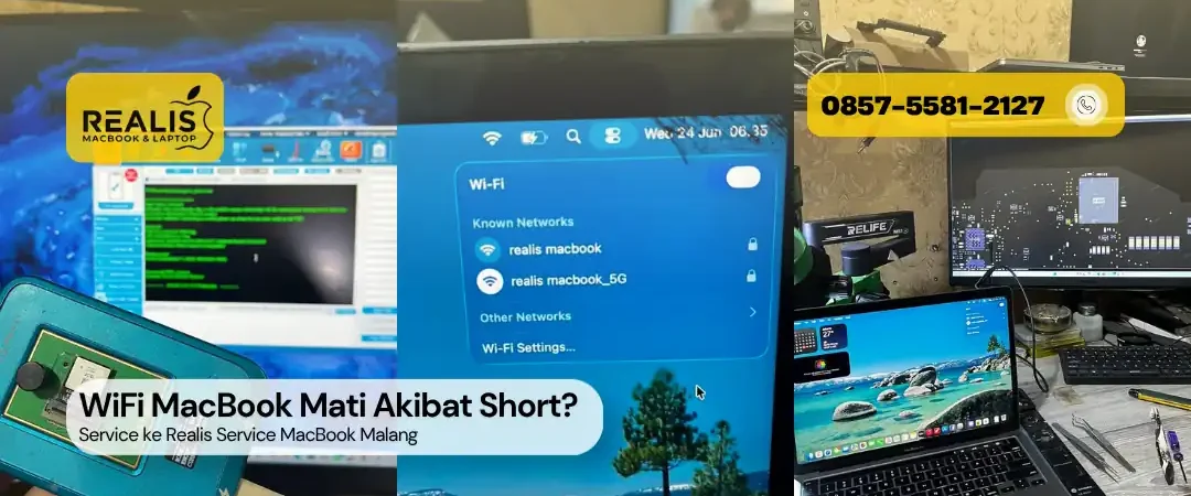 WiFi MacBook Mati Akibat Short? Service di Realis