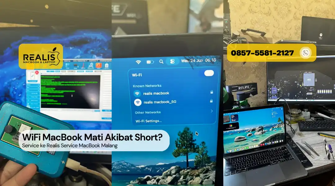 WiFi MacBook Mati Akibat Short? Service di Realis
