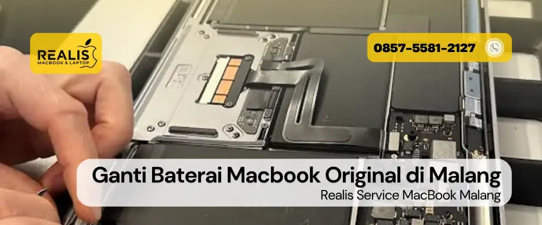 Ganti Baterai Macbook Original di Malang