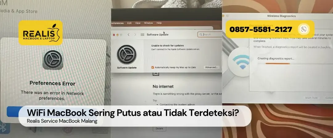 WiFi MacBook Sering Putus atau Tidak Terdeteksi? Service MacBook ke Realis Malang