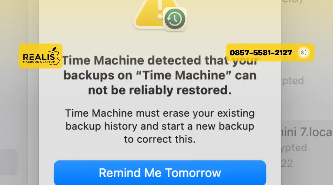 Setting Time Machine Backup Error Malang
